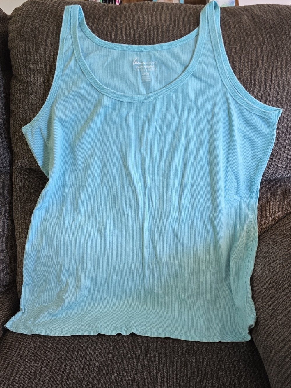 Light Blue Women's Ribbed Tank Top - Casual Essential